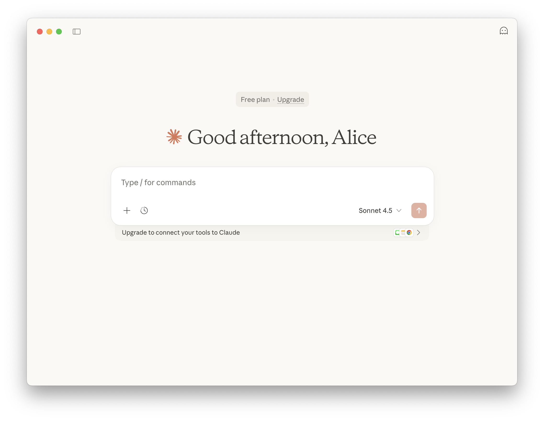 Claude Desktop main screen